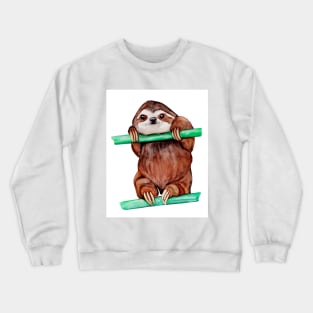 Watercolor - Baby sloth Crewneck Sweatshirt